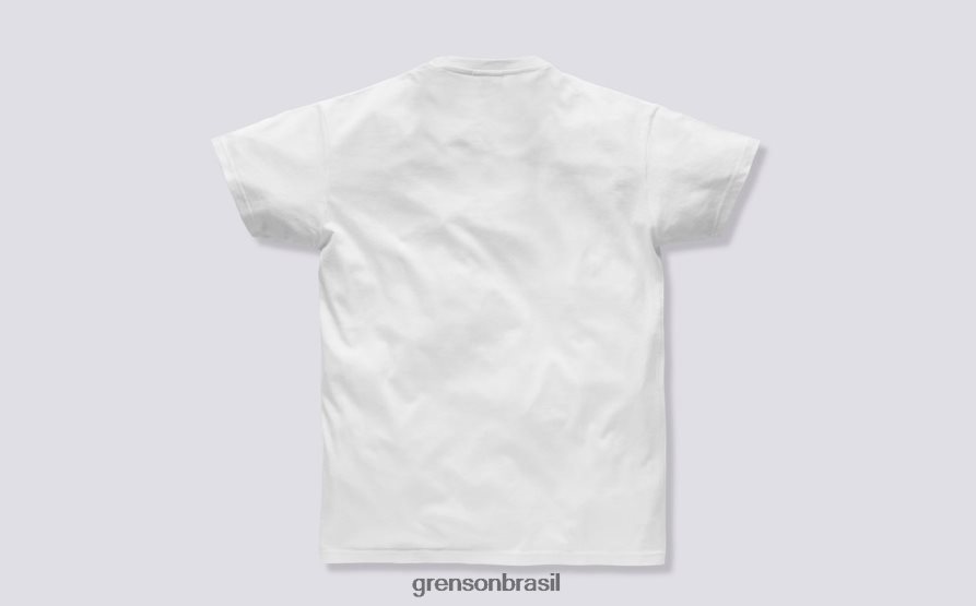 unissex Grenson branco camiseta com texto roupas 04NFHP527