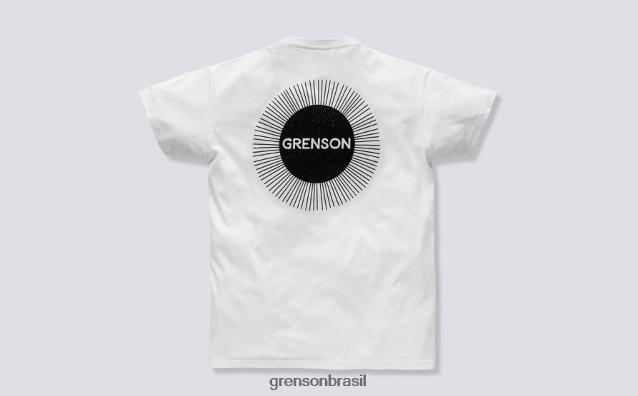 unissex Grenson branco camiseta rajada de sol roupas 04NFHP530