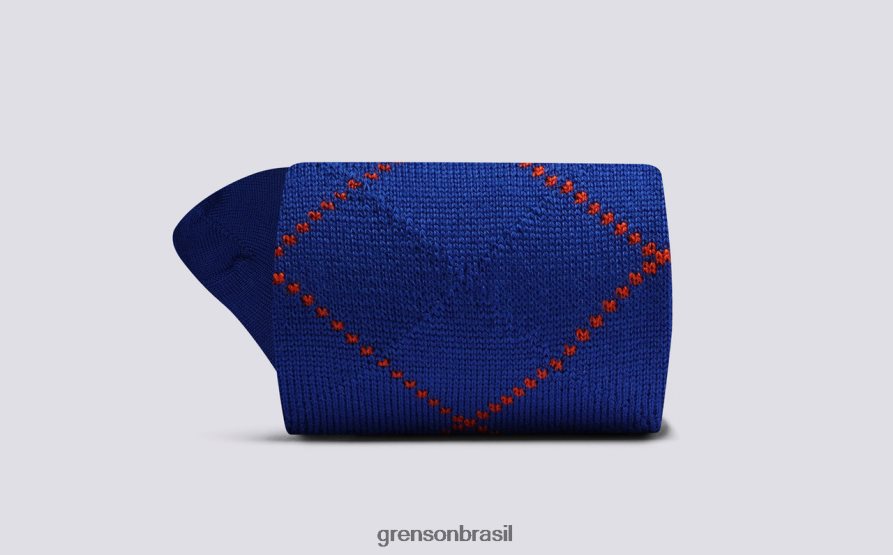 homens Grenson azul meia argyle simples acessórios 04NFHP462