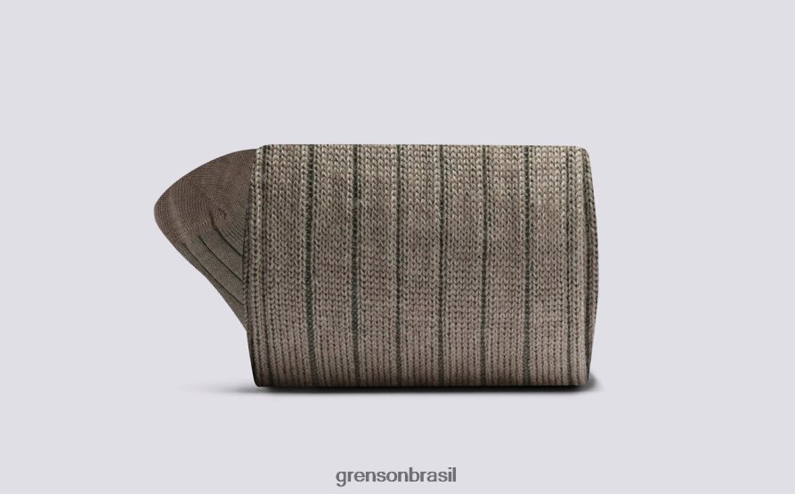 homens Grenson bege meia canelada lisa acessórios 04NFHP455