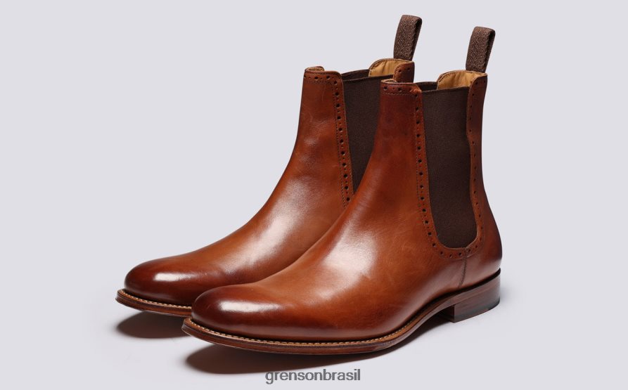 homens Grenson bronzeado pintado à mão howard botas 04NFHP59