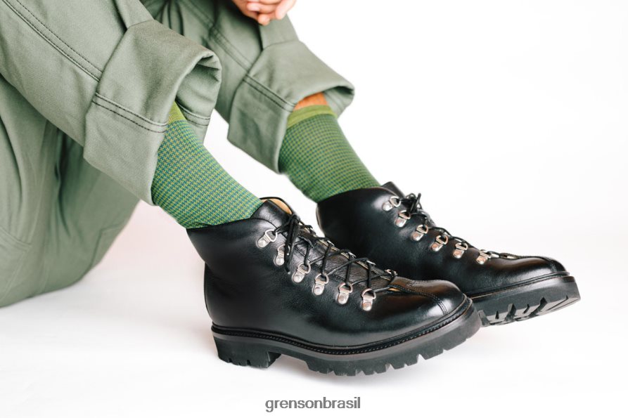 homens Grenson preto bobby botas 04NFHP61