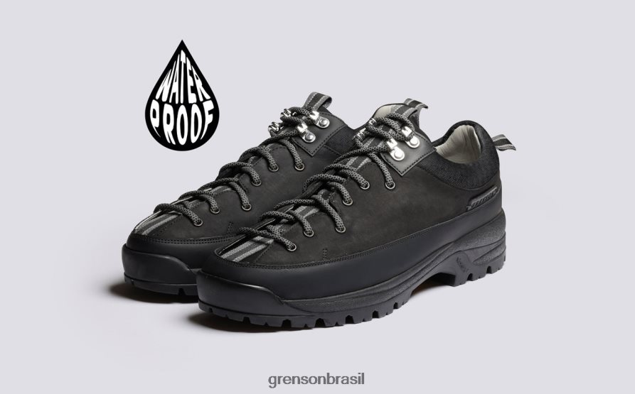 homens Grenson preto tênis 70 botas 04NFHP63