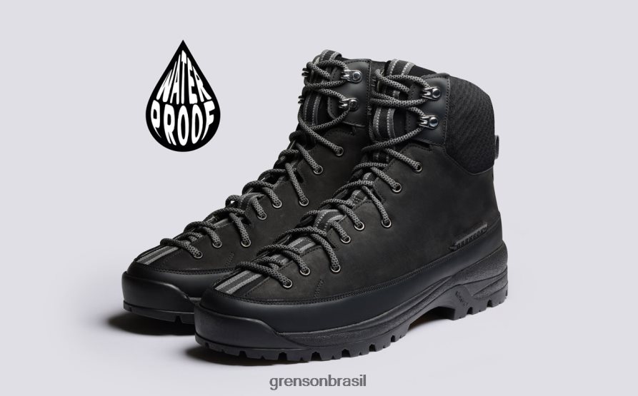 homens Grenson preto tênis 71 botas 04NFHP42