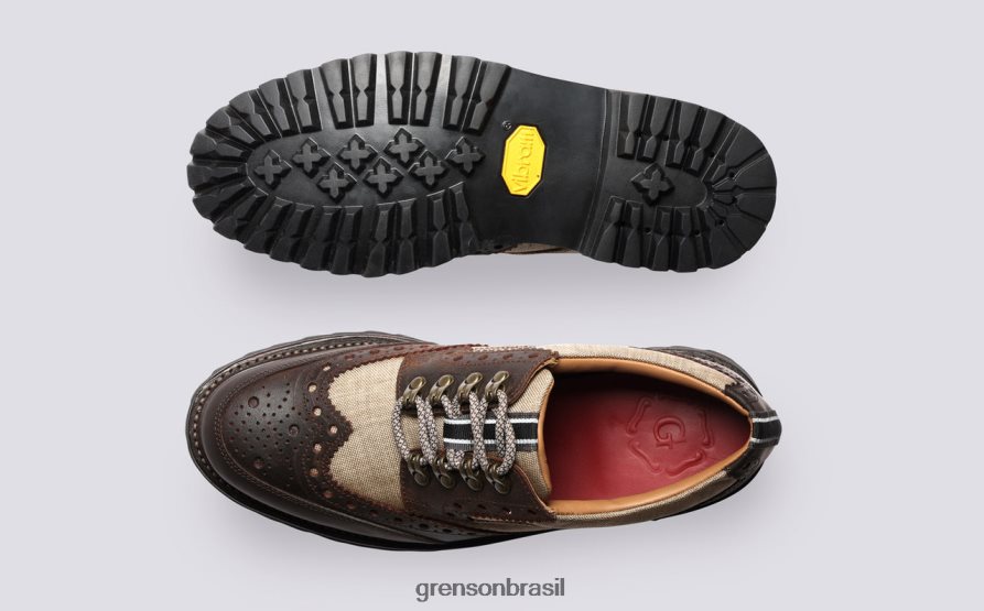 homens Grenson bege archie tech sapatos brogues 04NFHP107