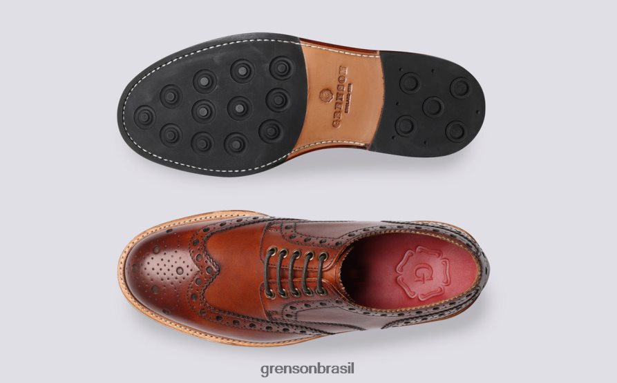 homens Grenson bronzeado archie sapatos brogues 04NFHP116