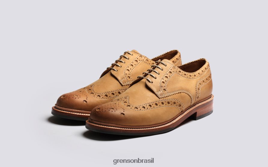 homens Grenson gengibre polido archie sapatos brogues 04NFHP110