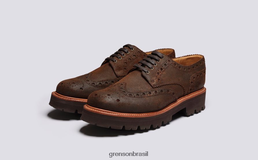 homens Grenson marrom archie sapatos brogues 04NFHP122