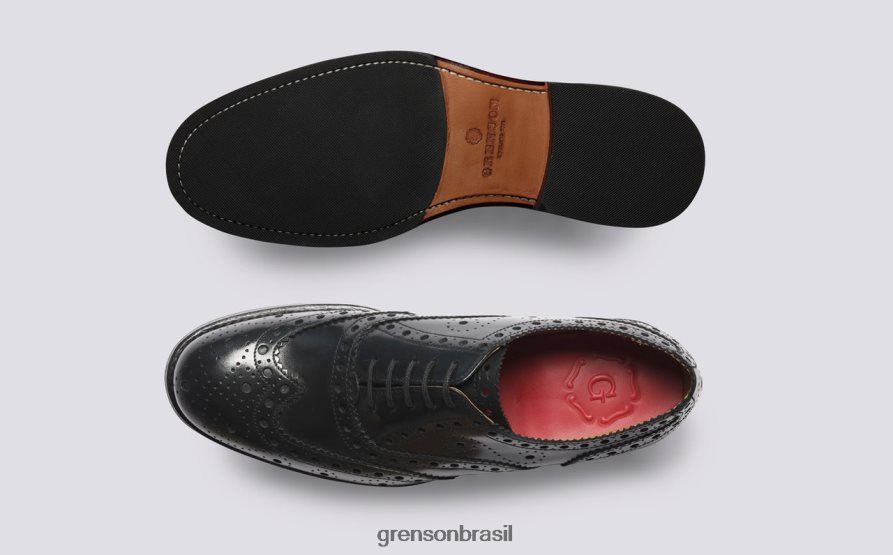 homens Grenson preto anderson sapatos brogues 04NFHP123