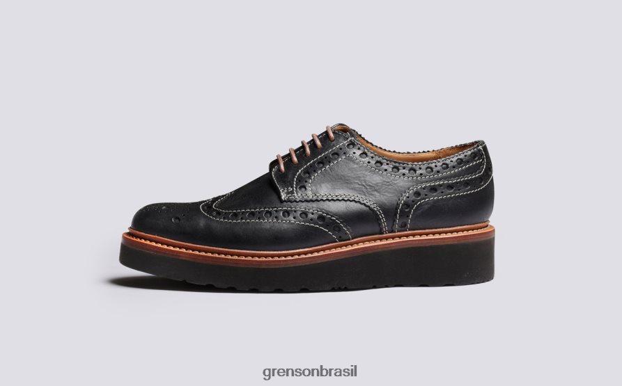 homens Grenson preto archie sapatos brogues 04NFHP115
