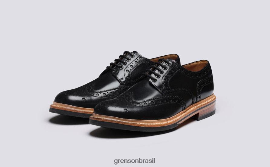 homens Grenson preto archie sapatos brogues 04NFHP117
