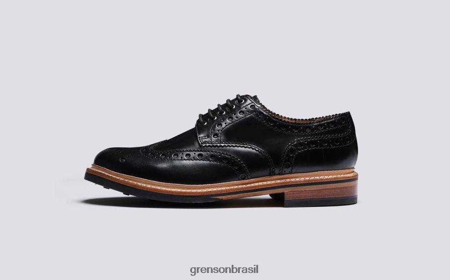homens Grenson preto archie sapatos brogues 04NFHP117