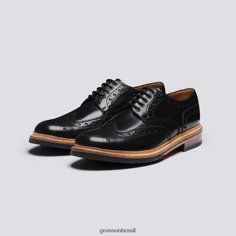 homens Grenson preto archie sapatos brogues 04NFHP117
