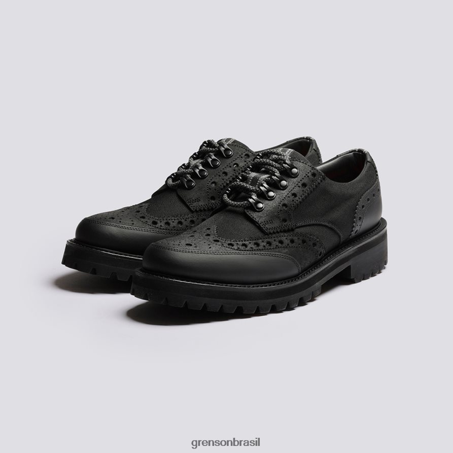 homens Grenson preto archie tech sapatos brogues 04NFHP108