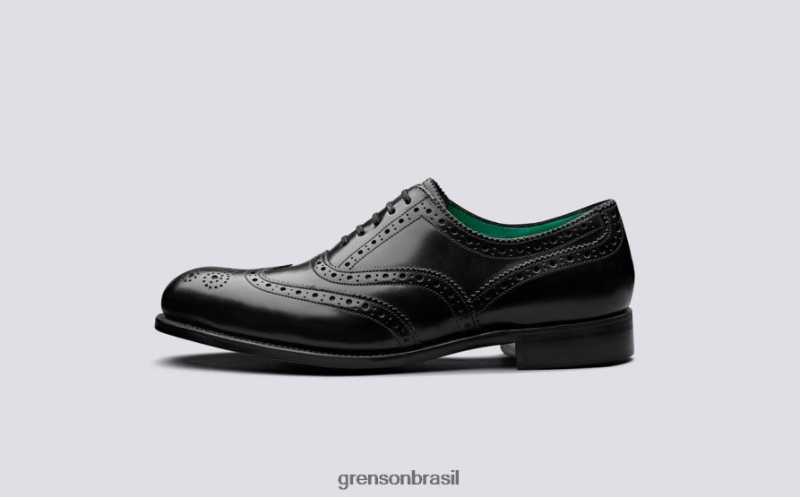 homens Grenson preto/jade grade sapatos brogues 04NFHP125