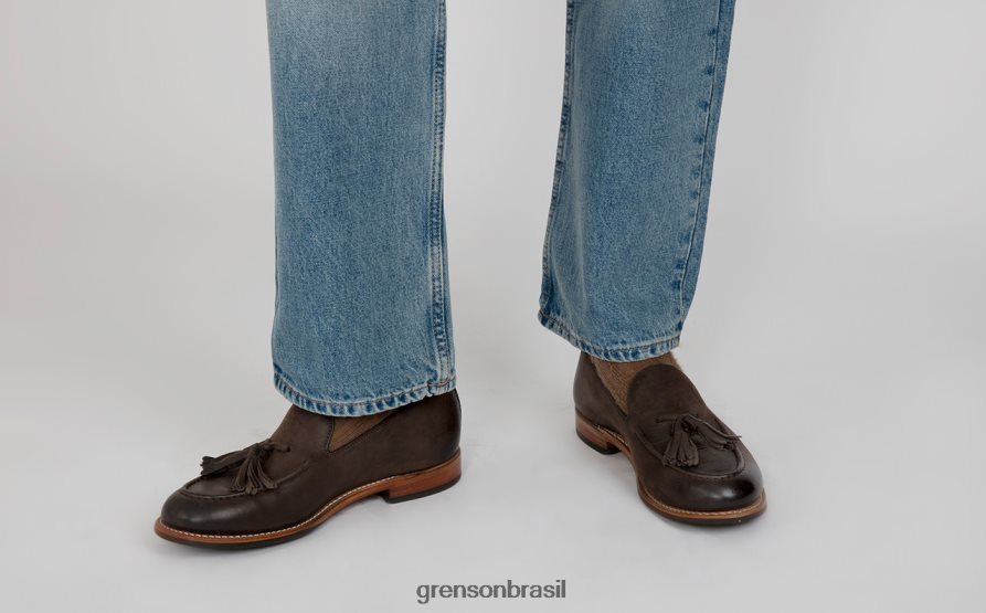 homens Grenson polimento marrom Merlim mocassins 04NFHP134