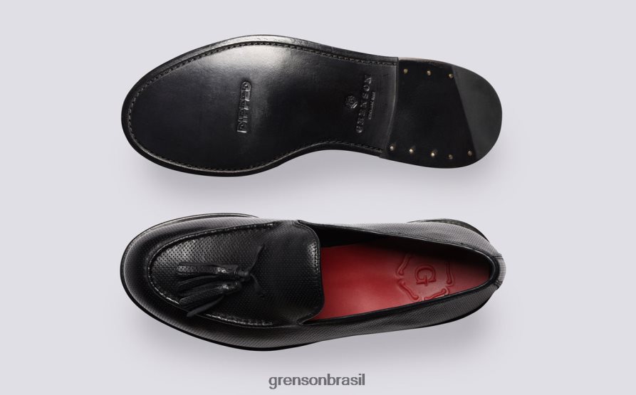 homens Grenson preto Merlim mocassins 04NFHP133