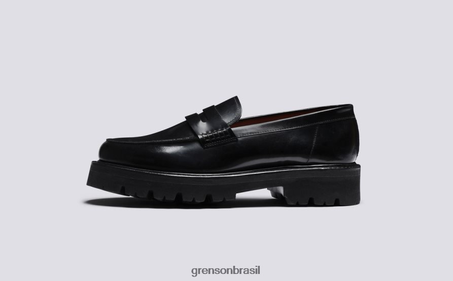 homens Grenson preto jefferson mocassins 04NFHP129