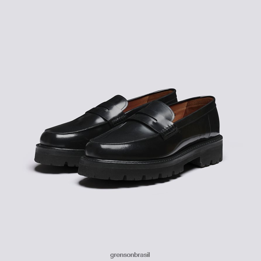 homens Grenson preto jefferson mocassins 04NFHP129