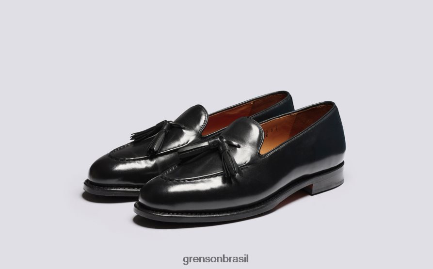 homens Grenson preto merle mocassins 04NFHP141