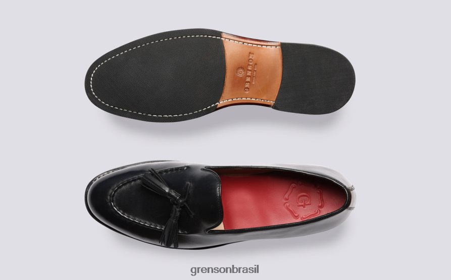 homens Grenson preto merle mocassins 04NFHP141