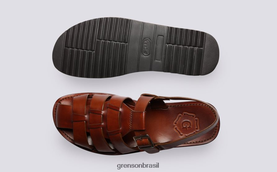 homens Grenson bronzeado pintado à mão quincy sandálias 04NFHP224