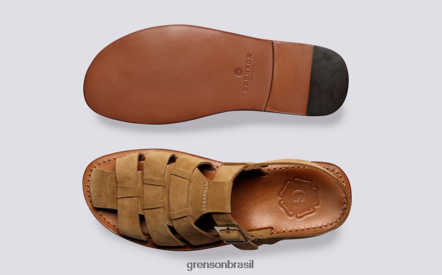 homens Grenson caramelo quincy sandálias 04NFHP219