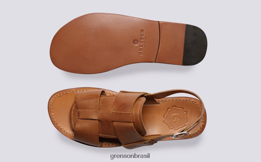 homens Grenson gengibre polido Wiley 3 sandálias 04NFHP226
