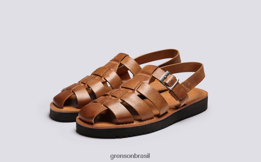 homens Grenson gengibre polido quincy sandálias 04NFHP218