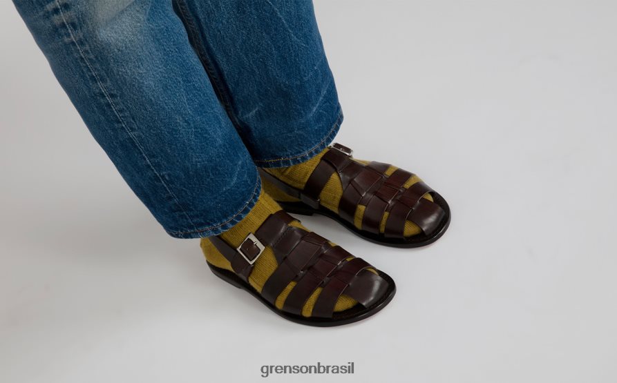 homens Grenson marrom escuro quincy sandálias 04NFHP222