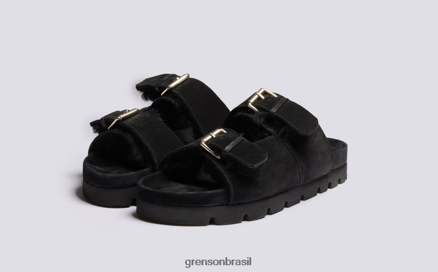 homens Grenson preto florim sandálias 04NFHP217