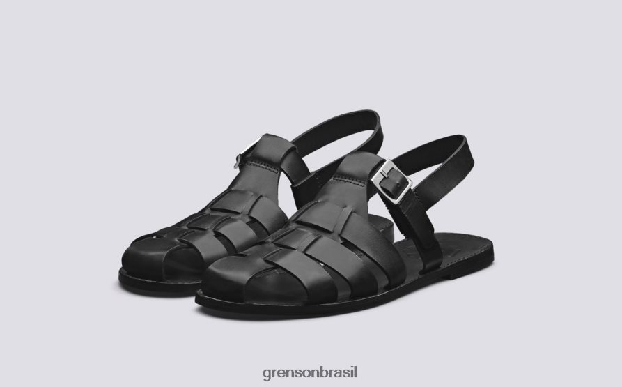 homens Grenson preto quincy sandálias 04NFHP223