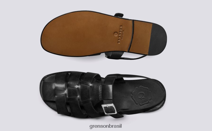 homens Grenson preto quincy sandálias 04NFHP223