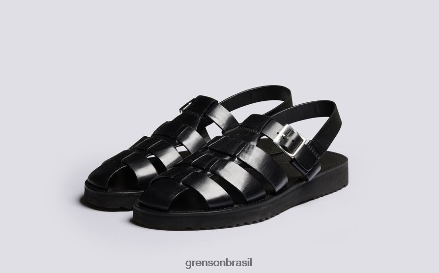homens Grenson preto quincy sandálias 04NFHP225