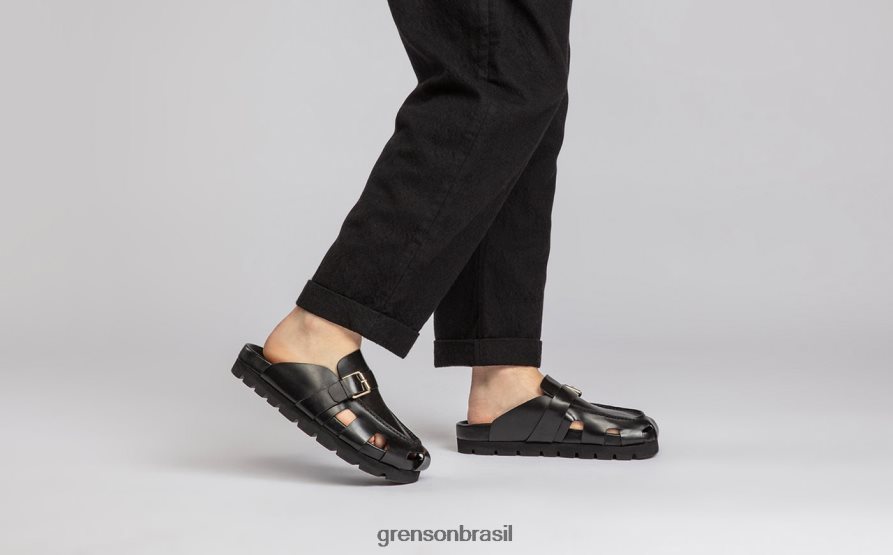 homens Grenson preto vale sandálias 04NFHP214