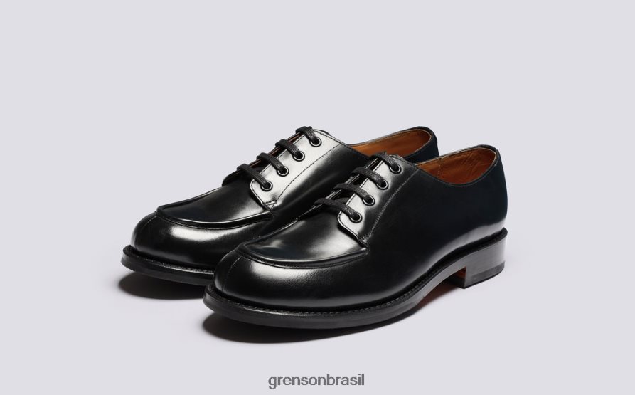 homens Grenson preto Eric sapatos de derby 04NFHP162