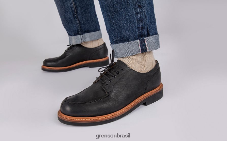 homens Grenson preto Mac sapatos de derby 04NFHP165