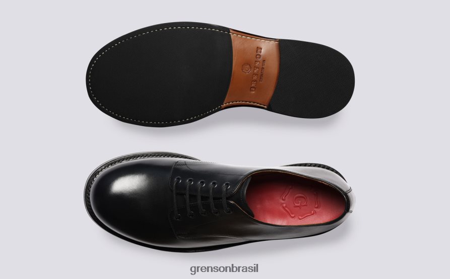 homens Grenson preto darryl sapatos de derby 04NFHP158