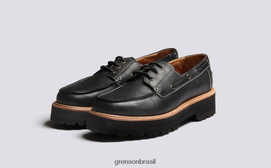 homens Grenson preto dempsey sapatos de derby 04NFHP152