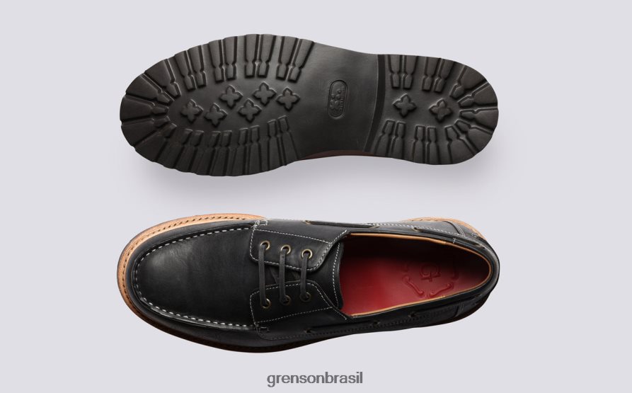homens Grenson preto dempsey sapatos de derby 04NFHP152