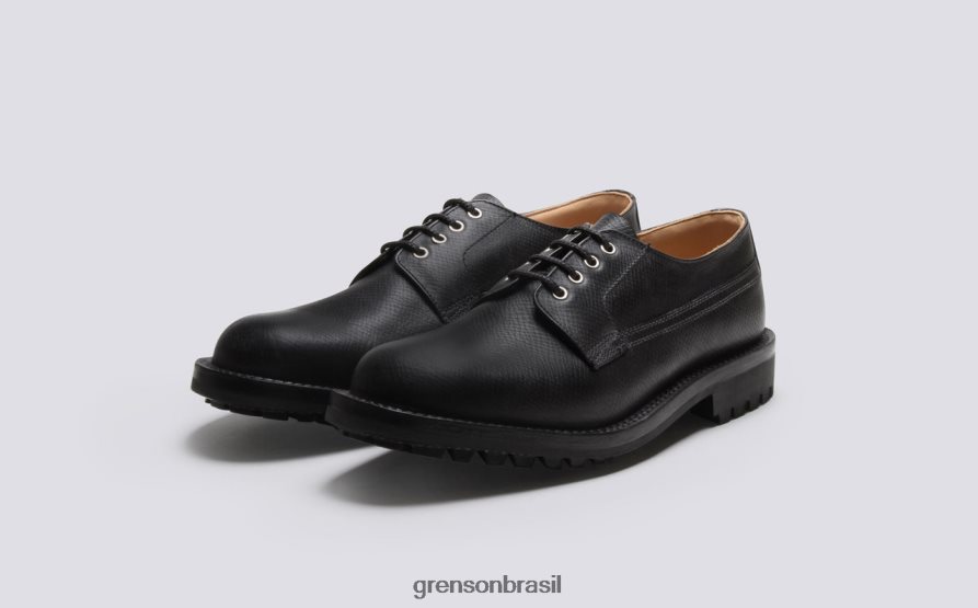 homens Grenson preto vencedor sapatos de derby 04NFHP157