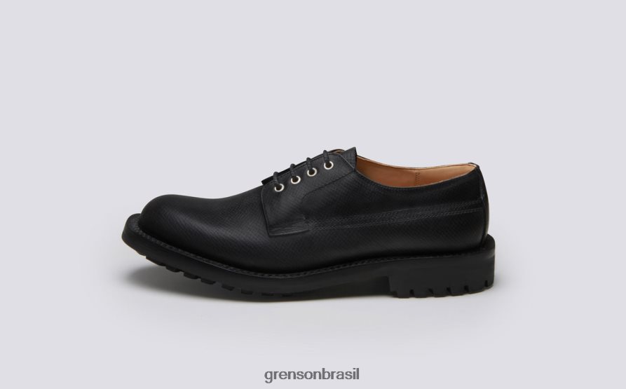 homens Grenson preto vencedor sapatos de derby 04NFHP157