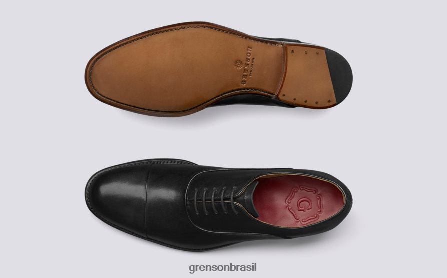 homens Grenson preto bert sapatos formais 04NFHP71