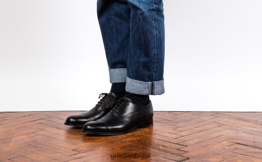 homens Grenson preto bert sapatos formais 04NFHP71