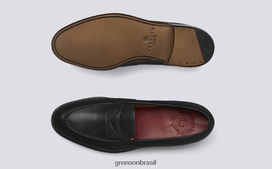 homens Grenson preto lloyd sapatos formais 04NFHP89