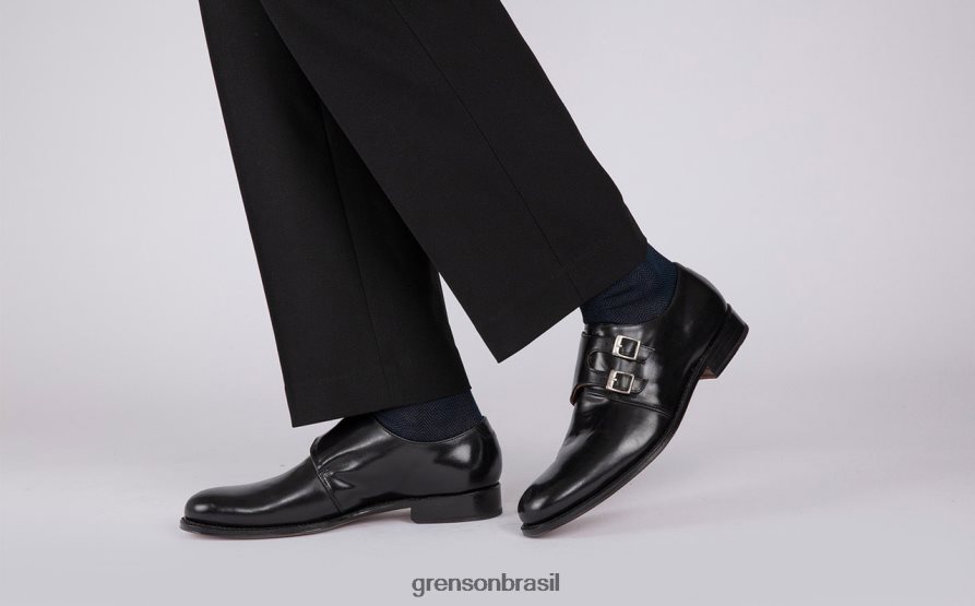 homens Grenson preto sótão sapatos formais 04NFHP105