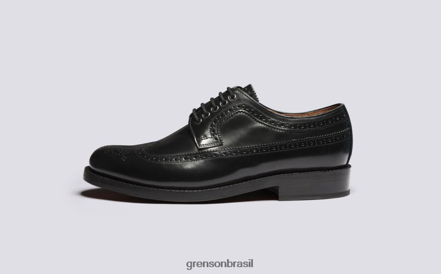 homens Grenson preto sid sapatos formais 04NFHP102