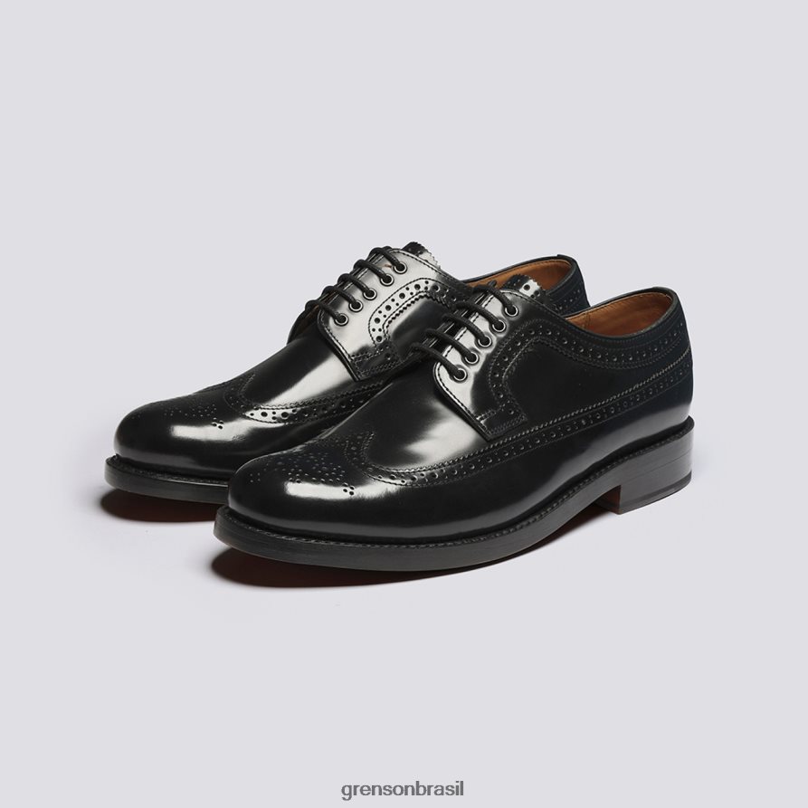homens Grenson preto sid sapatos formais 04NFHP102