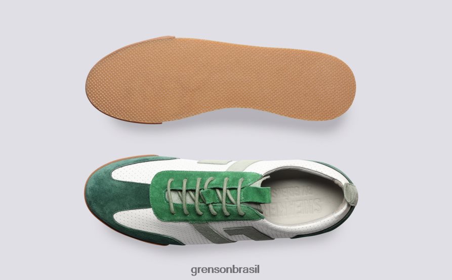 homens Grenson Branco Verde tênis 51 tênis 04NFHP207