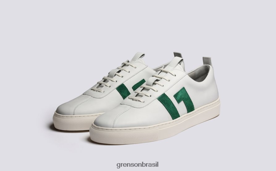 homens Grenson Branco Verde tênis 67 tênis 04NFHP199
